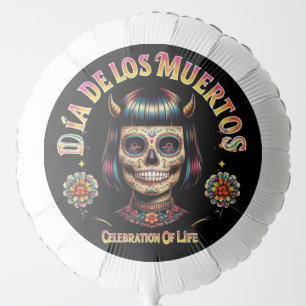 Custom Dia De Los Muertos Balloon Sugar Skull Gift