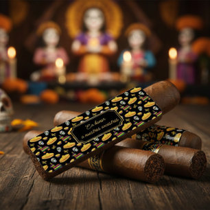 Custom Día de los Muertos Cigar Wrap Label