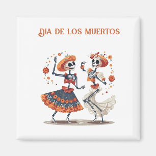 Custom Día de los Muertos Dancing Skeleton Couple Magnet