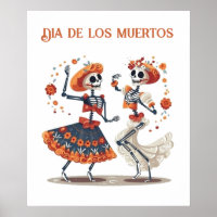 Custom Día de los Muertos Dancing Skeleton Couple