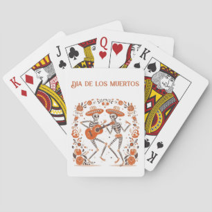 Custom Día de los Muertos Mariachi Skeletons Poker Cards