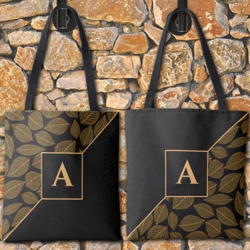 Custom Diagonal Monogram Leaf Pattern Double Sided