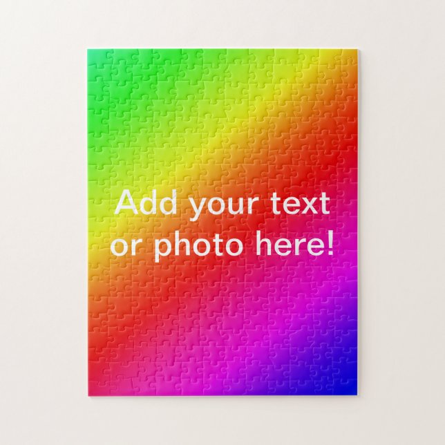 Custom Diagonal Rainbow Colored Gradient Jigsaw Puzzle (Vertical)