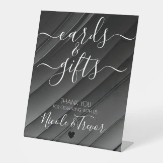 Custom Diagonal Shaded Lines Cards & Gifts Pedestal Sign