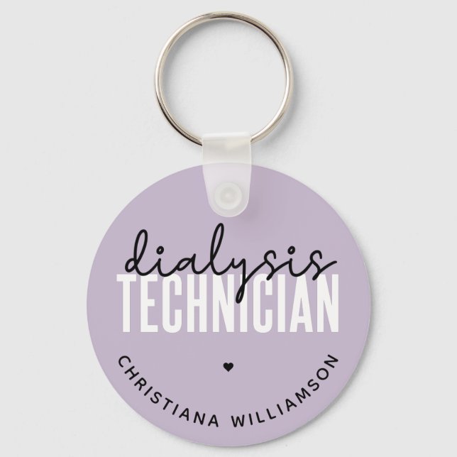 Custom Dialysis Technician | Nephrology Tech Gifts Keychain (Front)