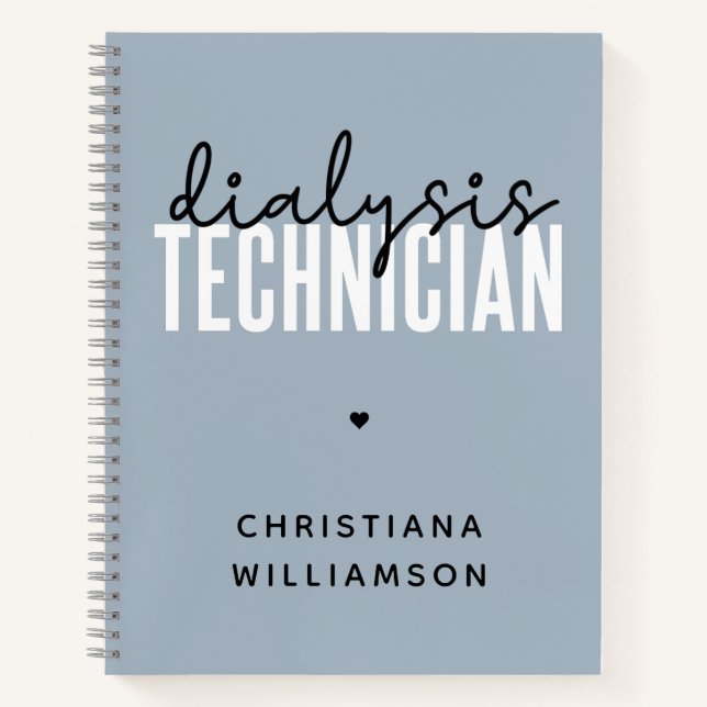 Custom Dialysis Technician | Nephrology Tech Gifts Notebook (Front)