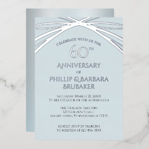 Custom Diamond 60th Wedding Anniversary Party Foil Invitation