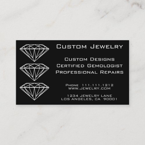 CUSTOM DIAMOND JEWELRY BUSINESS CARD TEMPLATE