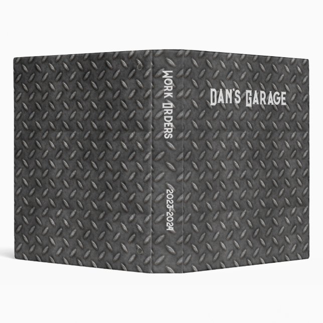 Custom Diamond Plate 3 Ring Binder (Background)