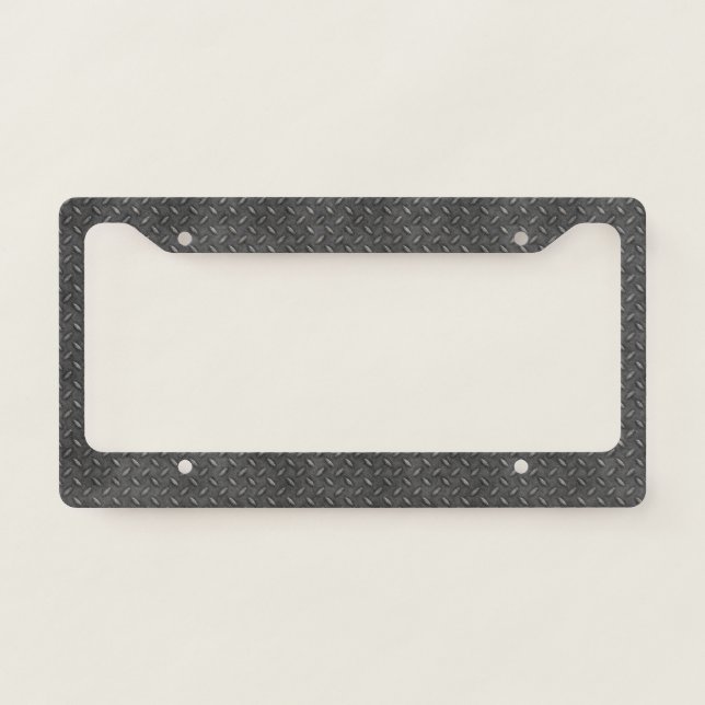 Custom Diamond Plate License Plate Frame (Front)