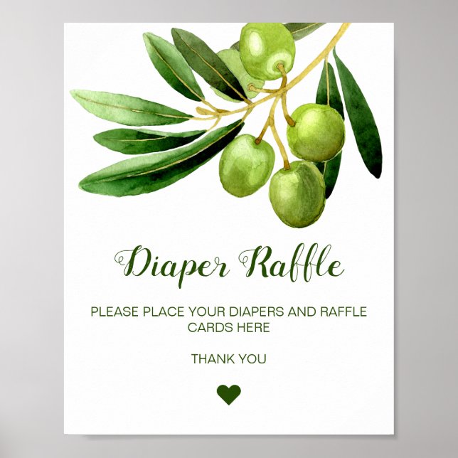 Custom Diaper Raffle, Cards, Gifts and Favor Poster (Front)
