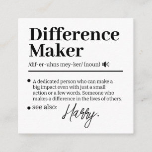 Custom Difference Maker, Mentor Appreciation Gift Enclosure Card