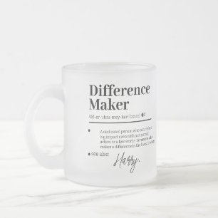 Custom Difference Maker, Mentor Appreciation Gift Frosted Glass Coffee Mug