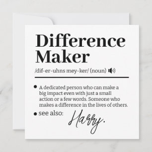 Custom Difference Maker, Mentor Appreciation Gift  Holiday Card