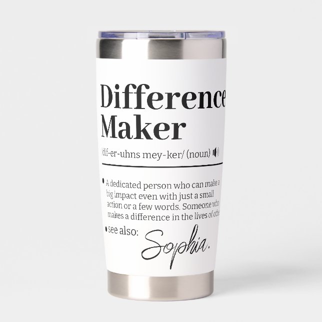 Custom Difference Maker, Mentor Appreciation Gift  Insulated Tumbler (Front)