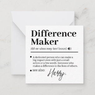Custom Difference Maker, Mentor Appreciation Gift Note Card