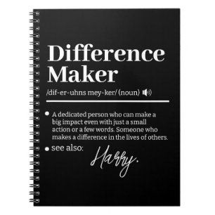 Custom Difference Maker, Mentor Appreciation Gift Notebook