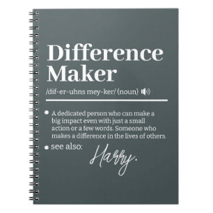 Custom Difference Maker, Mentor Appreciation Gift Notebook