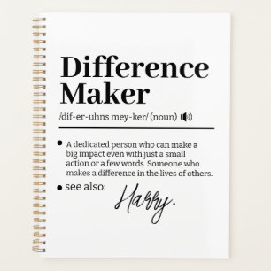 Custom Difference Maker, Mentor Appreciation Gift Planner