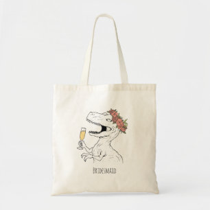 Custom Dino Bridal Party Tote Bag