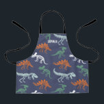 Custom Dinosaur All-Over Print Apron<br><div class="desc">Add you or your child's name to this fun dino pattern apron.</div>