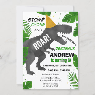 Custom Dinosaur birthday party Invitation