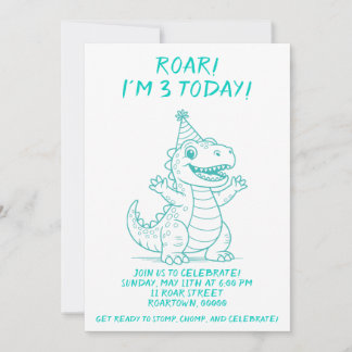 Custom Dinosaur Birthday Party Invitation