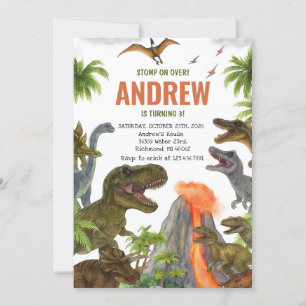 Custom Dinosaur Birthday Party Invitation