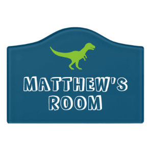 Custom dinosaur door sign for kid's bedroom