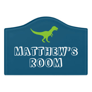 Custom dinosaur door sign for kid's bedroom