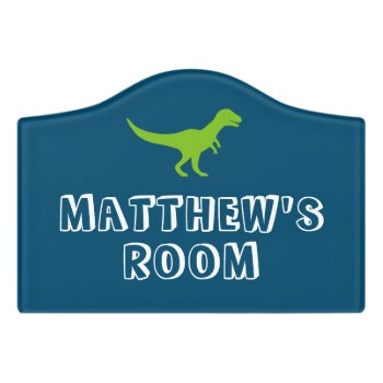 Custom Dinosaur Door Sign For Kid's Bedroom by logotees at Zazzle