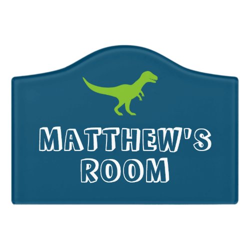 Custom dinosaur door sign for kids bedroom