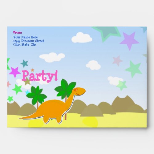 Custom Dinosaur Party Envelopes
