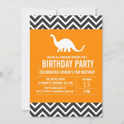 Custom Dinosaurs Birthday Party Invitation for Boy