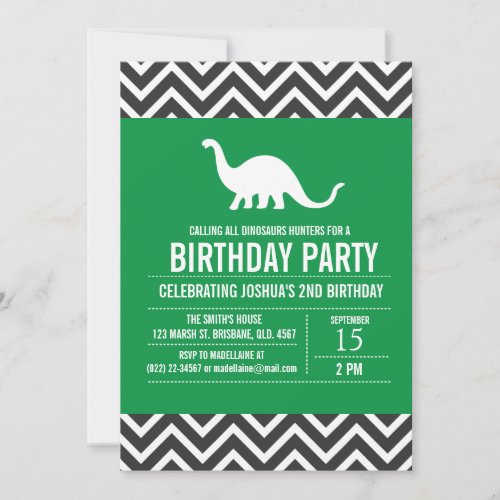 Custom Dinosaurs Birthday Party Invitation for Boy