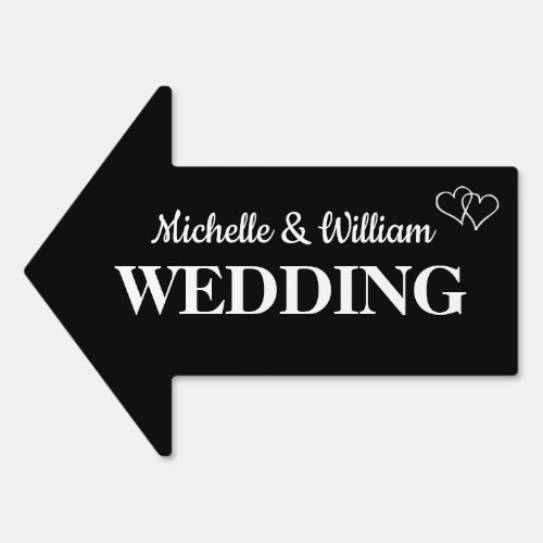 Custom directional wedding yard sign for venue