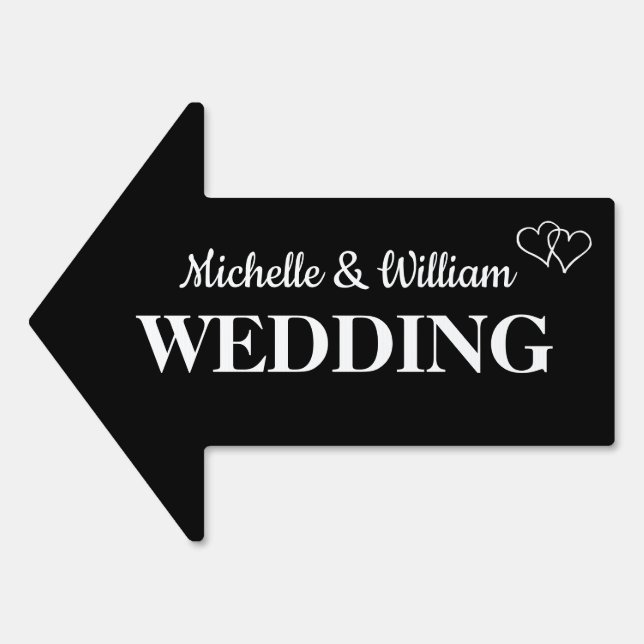 Custom directional wedding yard sign for venue (Front)
