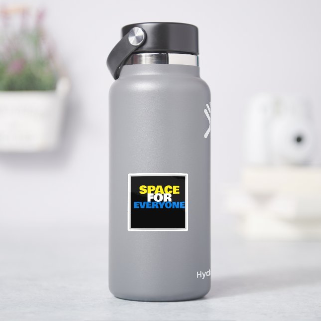 Custom Disability Pride Space For Everyone Black V Sticker (HydroFlask)
