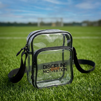 Custom Discipline Over Motivation Gym Fitness Clear Crossbody Bag