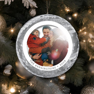 Custom Disco Ball with Front and Back Photos  Ceramic Ornament