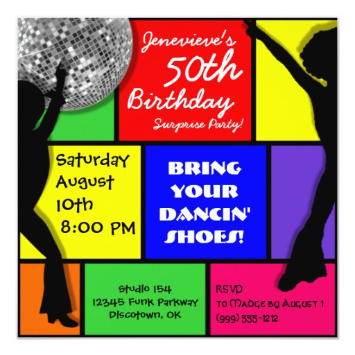 Custom Disco Party Invitations 1