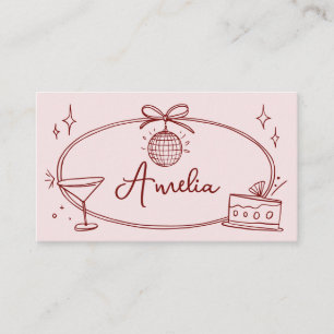 Custom disco birthday place card