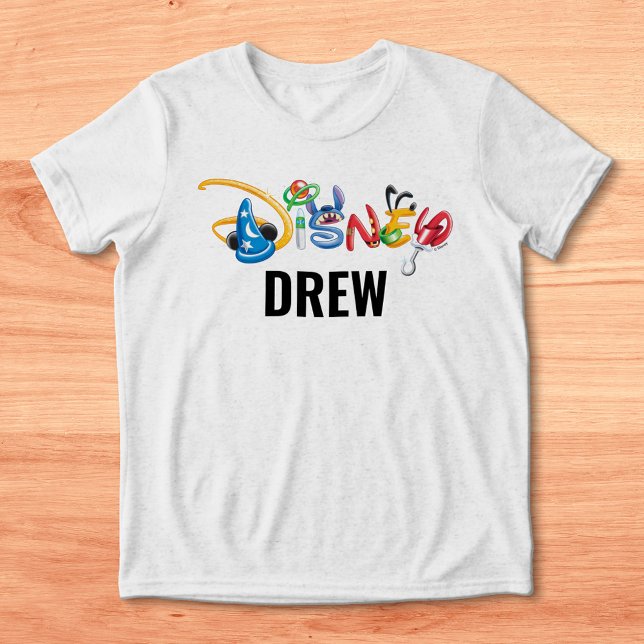 Custom Disney Logo | Boy Characters Tri-Blend Shirt (Shirt on background)