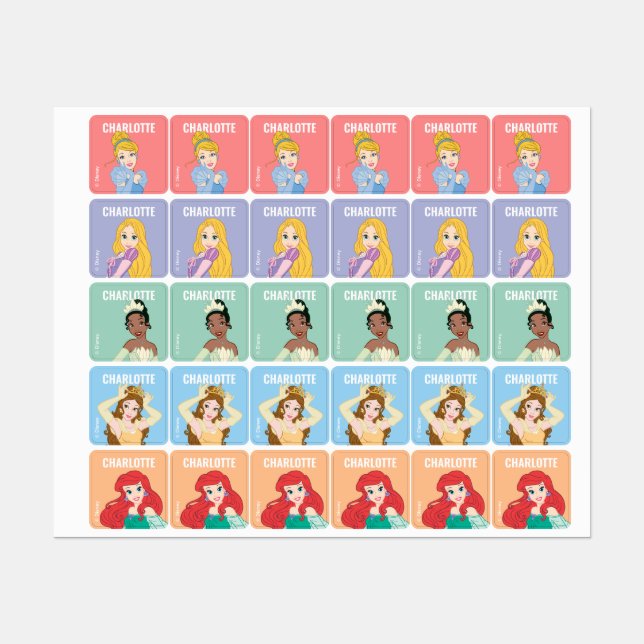 Custom Disney Princesess | Back to School Labels (Sheet)