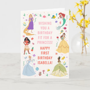 Custom Disney Princess Birthday Floral Collage Card