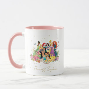 Custom Disney Princess Gold Floral  Mug