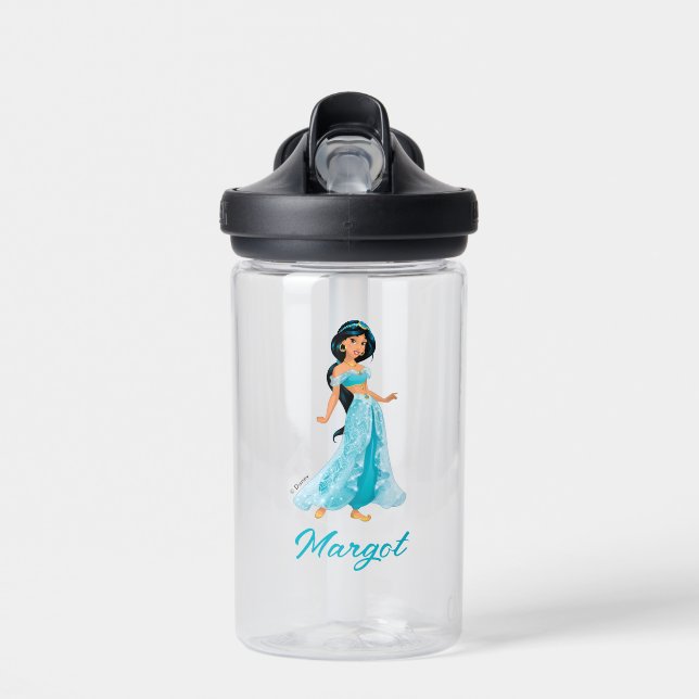 Custom Disney Princess Jasmine - Add Your Name Water Bottle (Front)