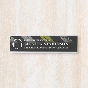 Custom Dispatcher Emergency Services Employee Logo Door Sign