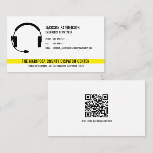 Custom Dispatcher Emergency Services QR Code Business Card
