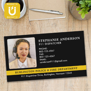 Custom Dispatcher Photo 911 Police Fire Emergency Business Card Magnet